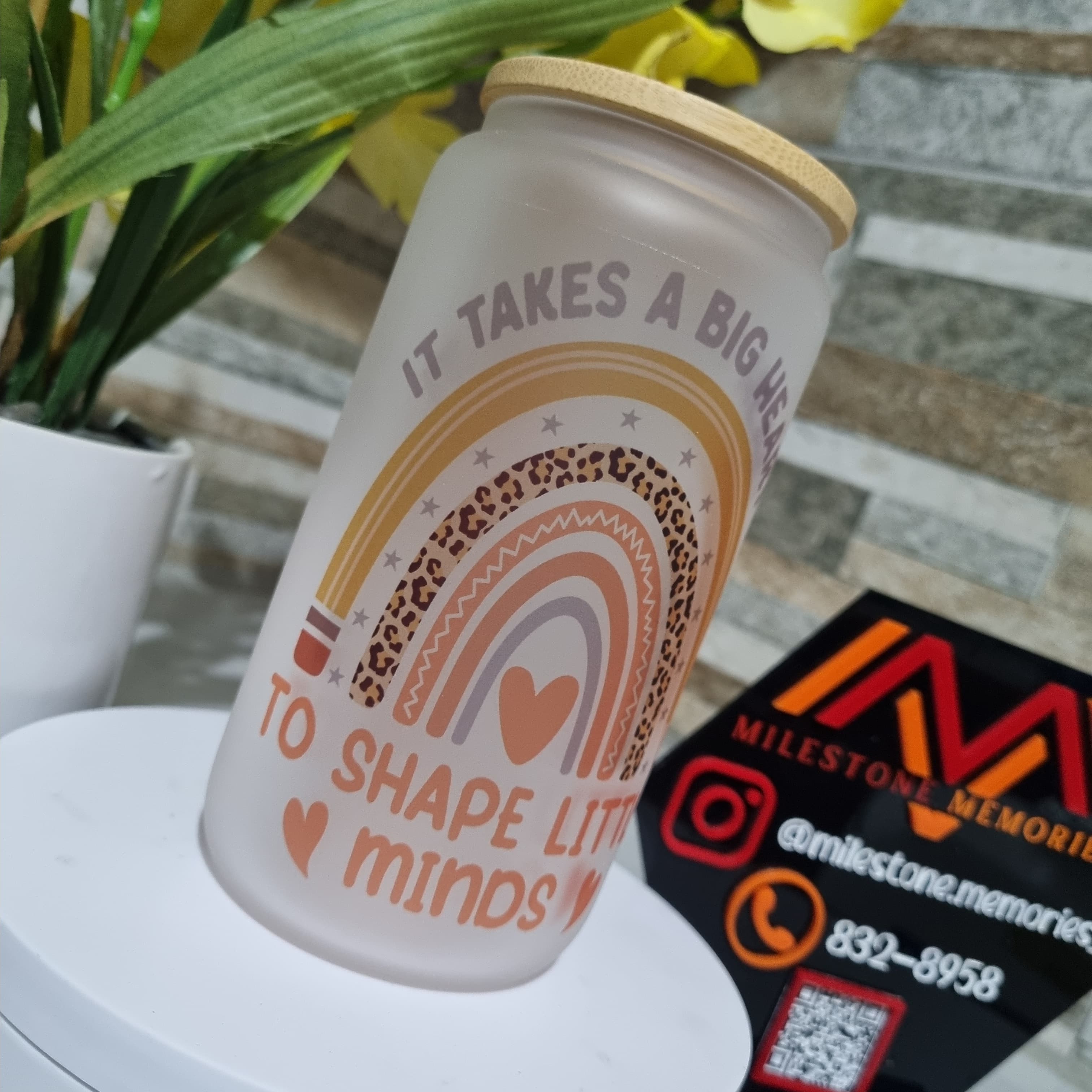 Custom Frosted Acrylic Glass Can | Sublimation
